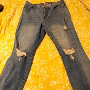 Size 18 old navy power straight high rise distressed jeans.